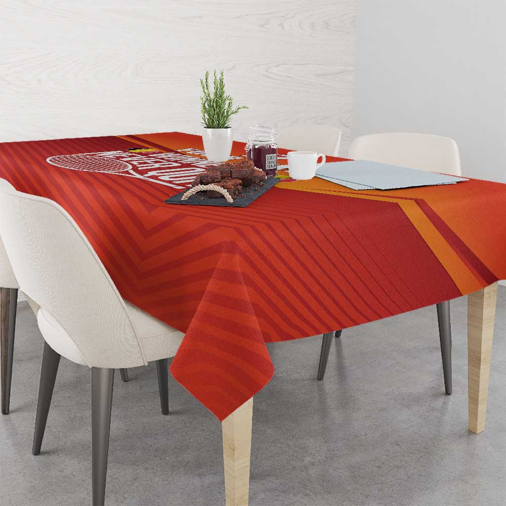Custom Belgium Tennis Champions Tablecloth Winners Never Quit with A Crowned Lion