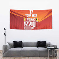Custom Belgium Tennis Champions Tapestry Winners Never Quit with A Crowned Lion