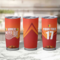 Custom Belgium Tennis Champions Tumbler Cup Winners Never Quit with A Crowned Lion
