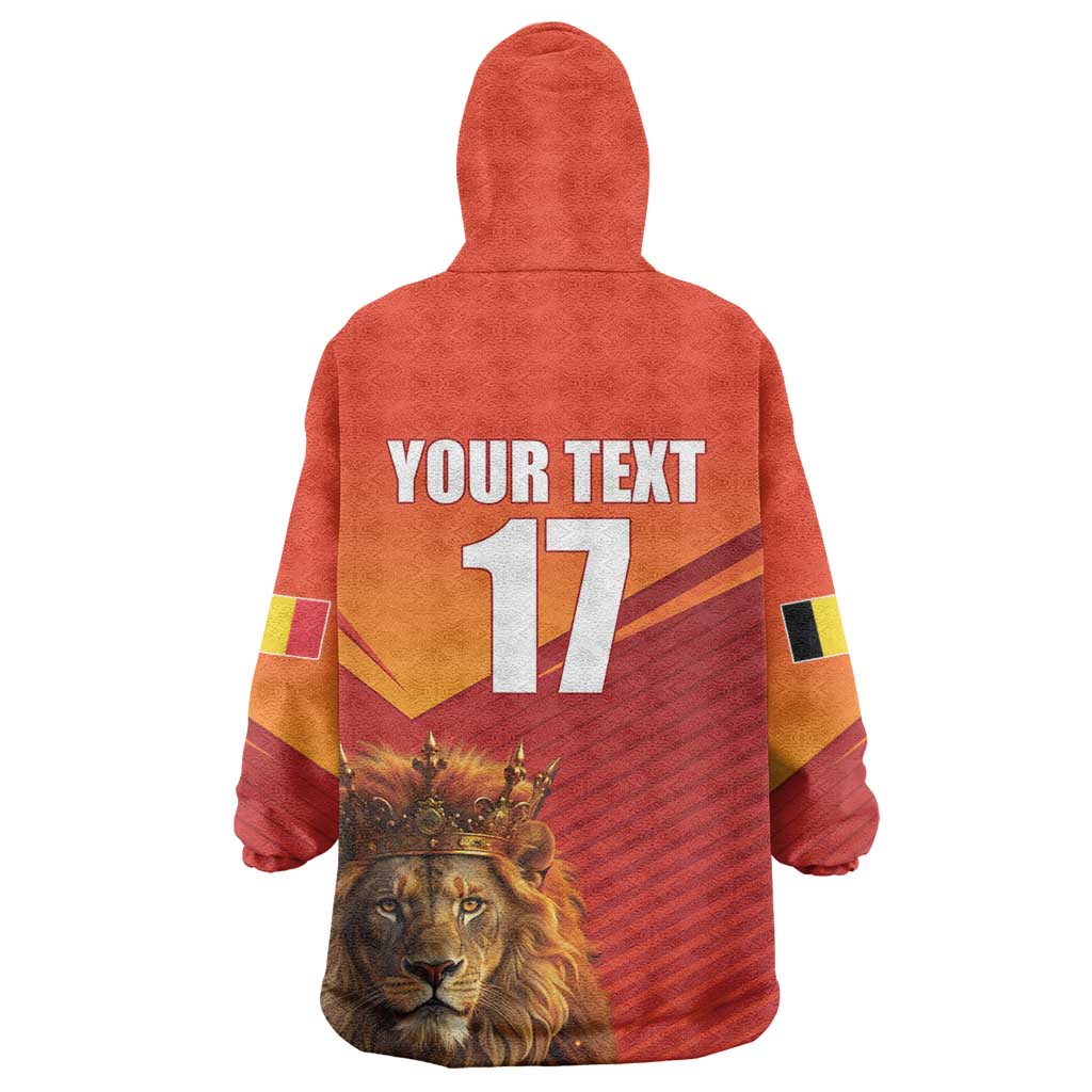Custom Belgium Tennis Champions Wearable Blanket Hoodie Winners Never Quit with A Crowned Lion