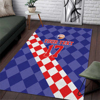 Custom Croatia Basketball Area Rug Sporty Style