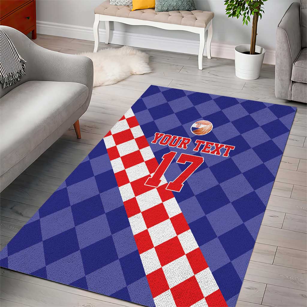 Custom Croatia Basketball Area Rug Sporty Style
