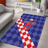 Custom Croatia Basketball Area Rug Sporty Style