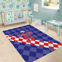 Custom Croatia Basketball Area Rug Sporty Style
