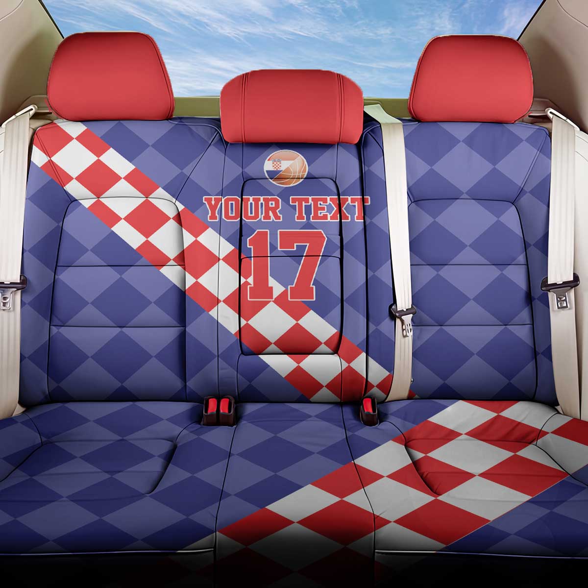 Custom Croatia Basketball Back Car Seat Cover Sporty Style