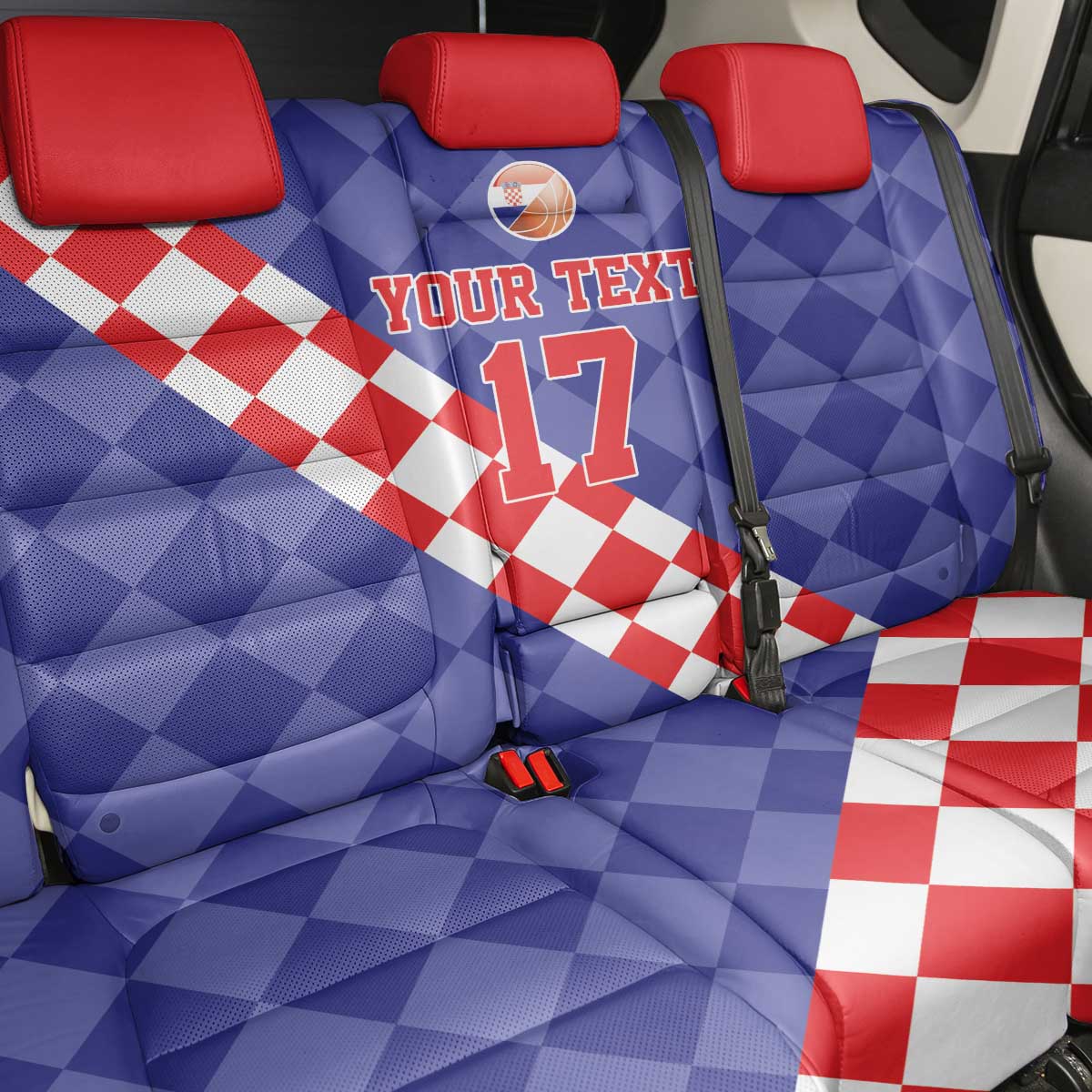 Custom Croatia Basketball Back Car Seat Cover Sporty Style