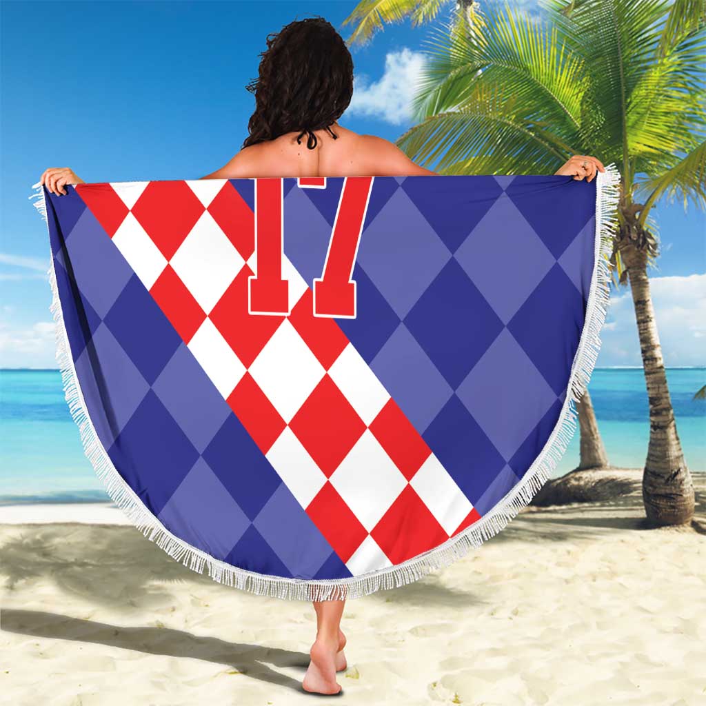 Custom Croatia Basketball Beach Blanket Sporty Style