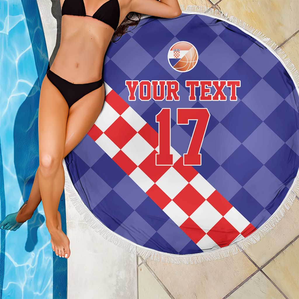 Custom Croatia Basketball Beach Blanket Sporty Style