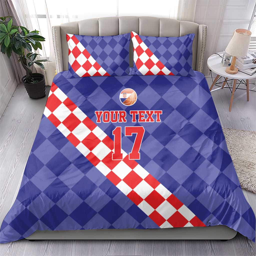 Custom Croatia Basketball Bedding Set Sporty Style