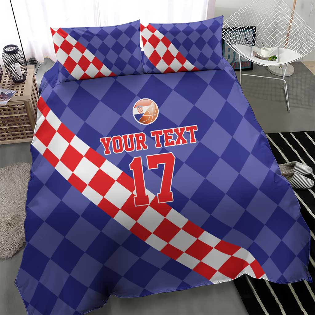 Custom Croatia Basketball Bedding Set Sporty Style