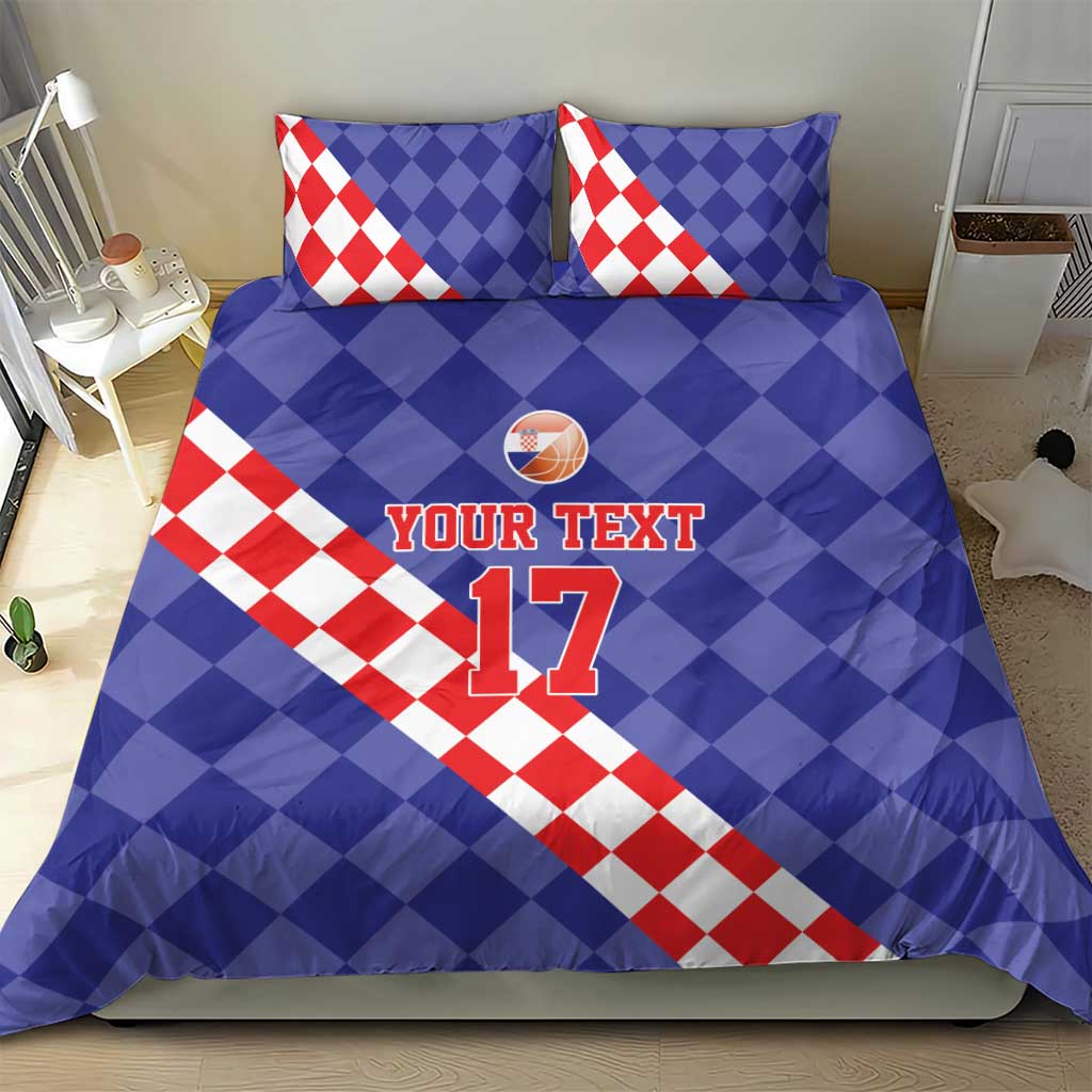 Custom Croatia Basketball Bedding Set Sporty Style