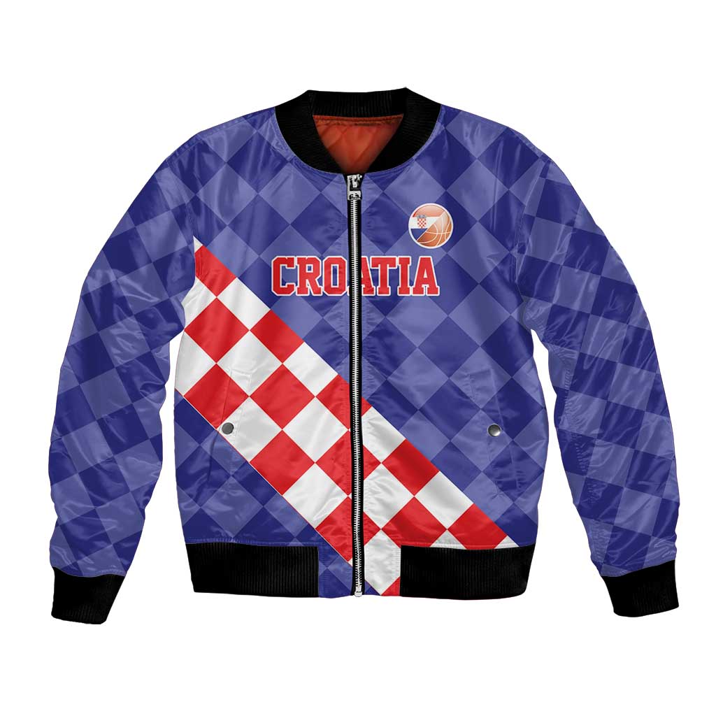 Custom Croatia Basketball Bomber Jacket Sporty Style
