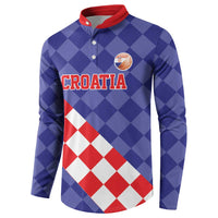 Custom Croatia Basketball Button Sweatshirt Sporty Style