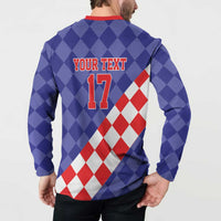 Custom Croatia Basketball Button Sweatshirt Sporty Style