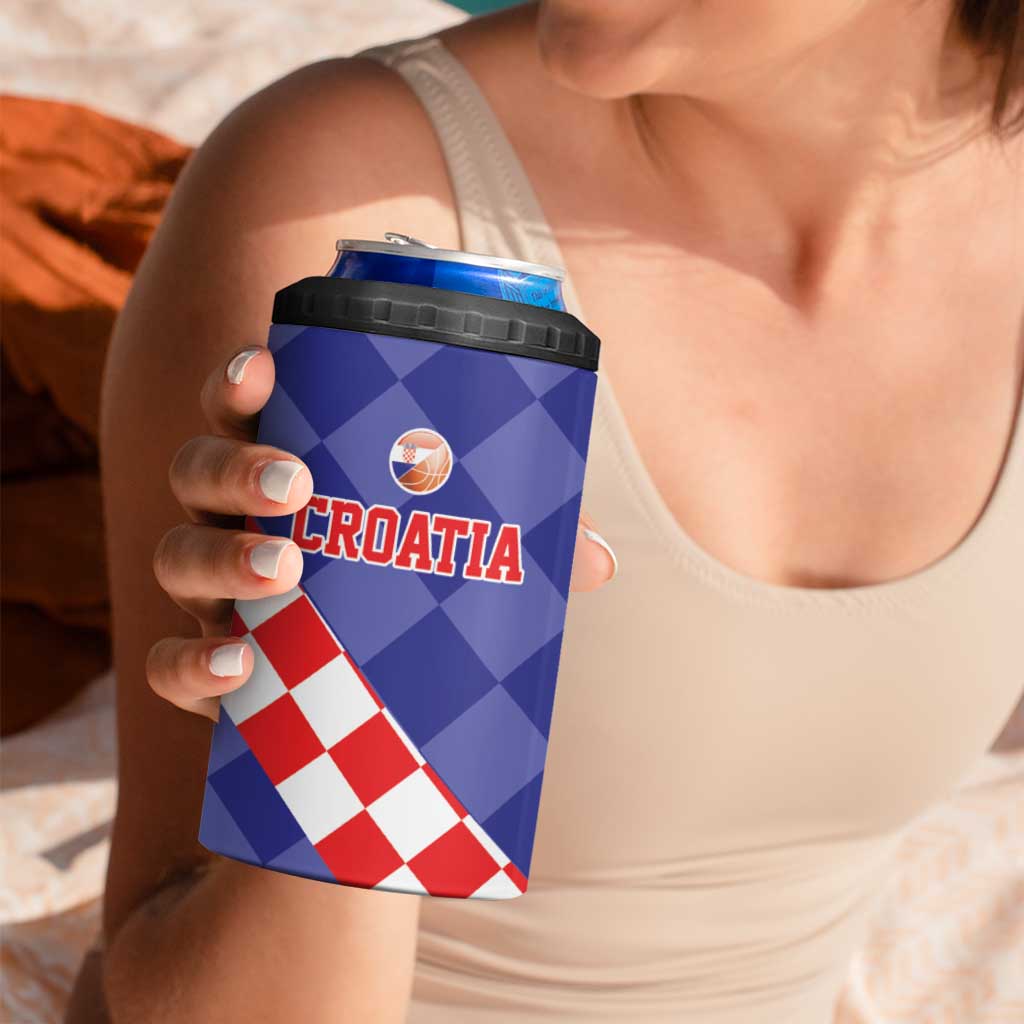 Custom Croatia Basketball 4 in 1 Can Cooler Tumbler Sporty Style