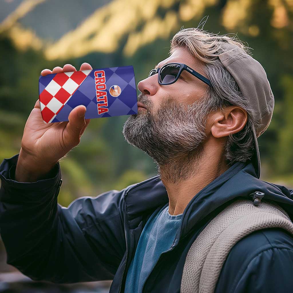 Custom Croatia Basketball 4 in 1 Can Cooler Tumbler Sporty Style