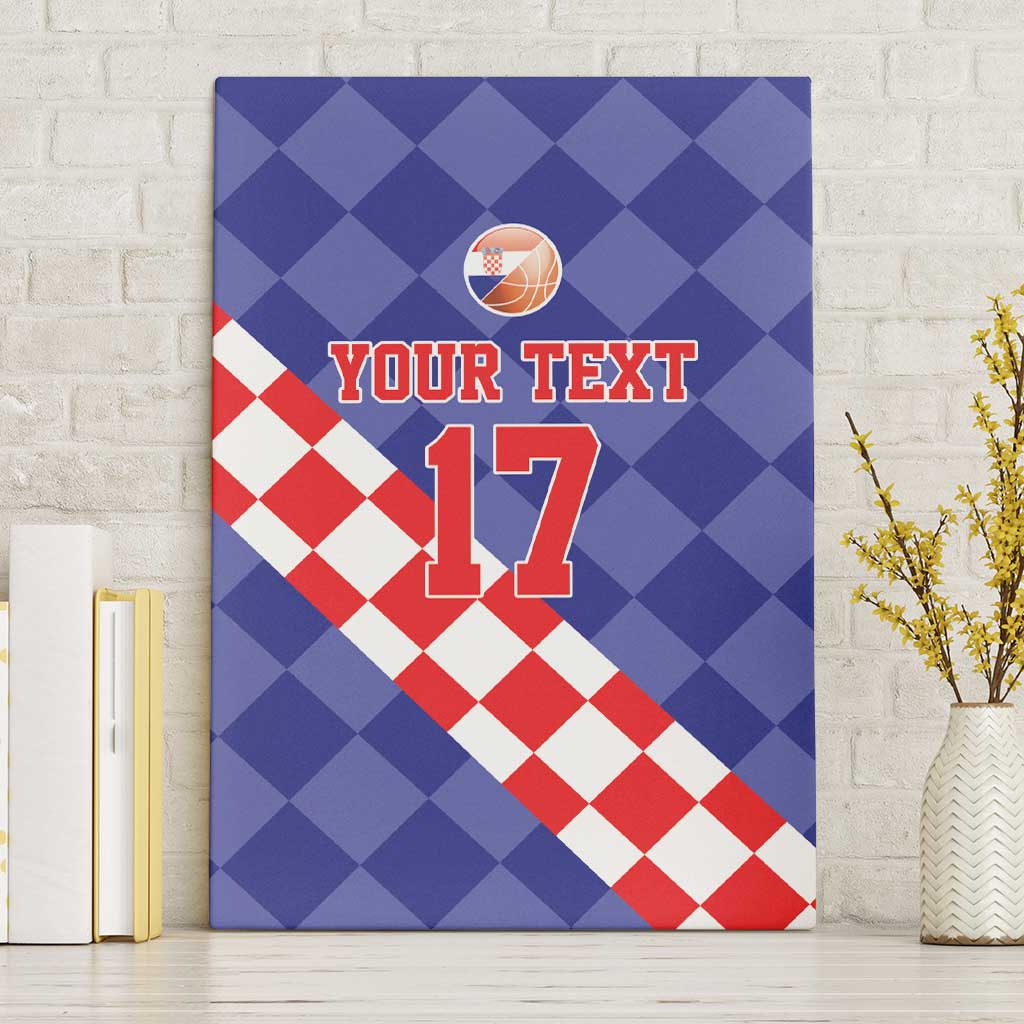 Custom Croatia Basketball Canvas Wall Art Sporty Style