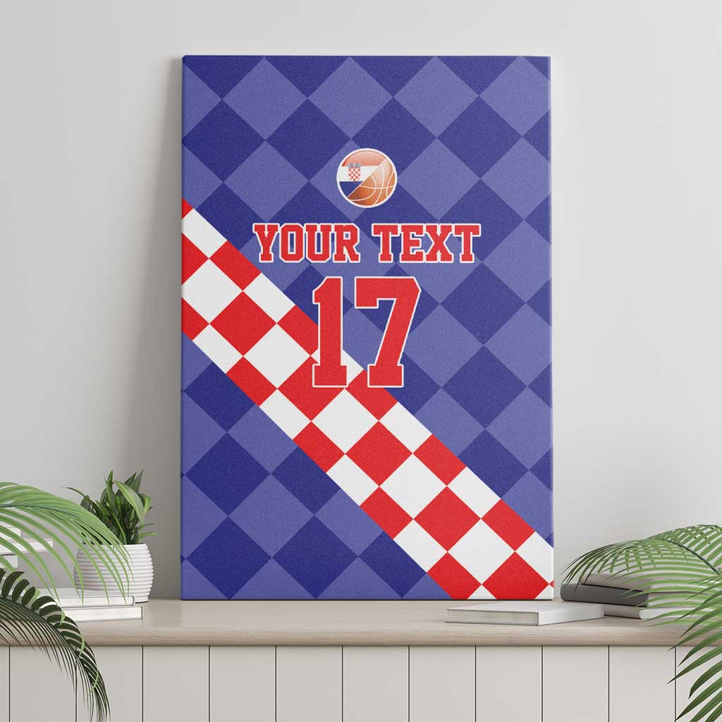Custom Croatia Basketball Canvas Wall Art Sporty Style