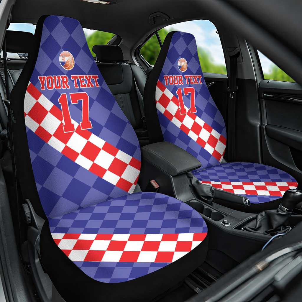 Custom Croatia Basketball Car Seat Cover Sporty Style