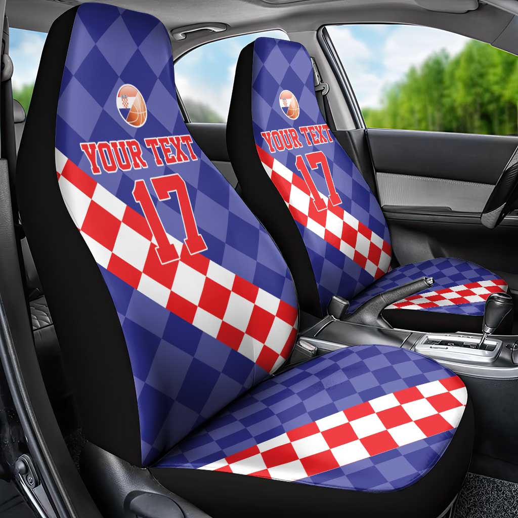 Custom Croatia Basketball Car Seat Cover Sporty Style