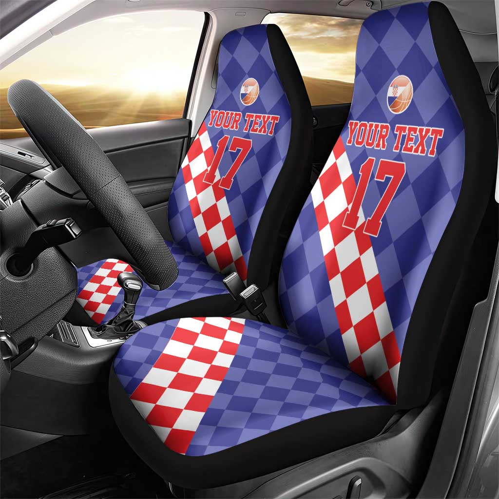 Custom Croatia Basketball Car Seat Cover Sporty Style