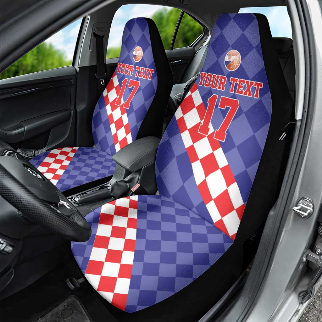 Custom Croatia Basketball Car Seat Cover Sporty Style
