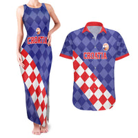Custom Croatia Basketball Couples Matching Tank Maxi Dress and Hawaiian Shirt Sporty Style