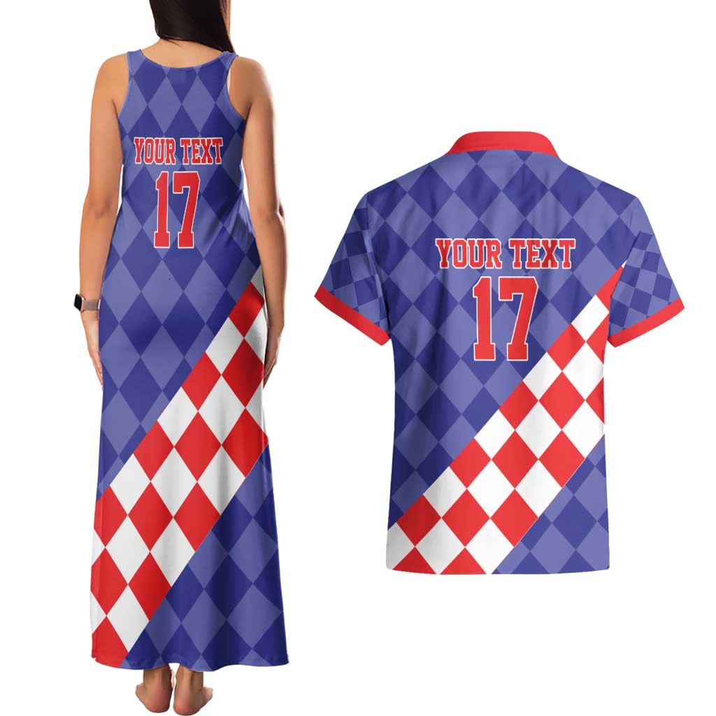 Custom Croatia Basketball Couples Matching Tank Maxi Dress and Hawaiian Shirt Sporty Style