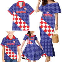 Custom Croatia Basketball Family Matching Mermaid Dress and Hawaiian Shirt Sporty Style