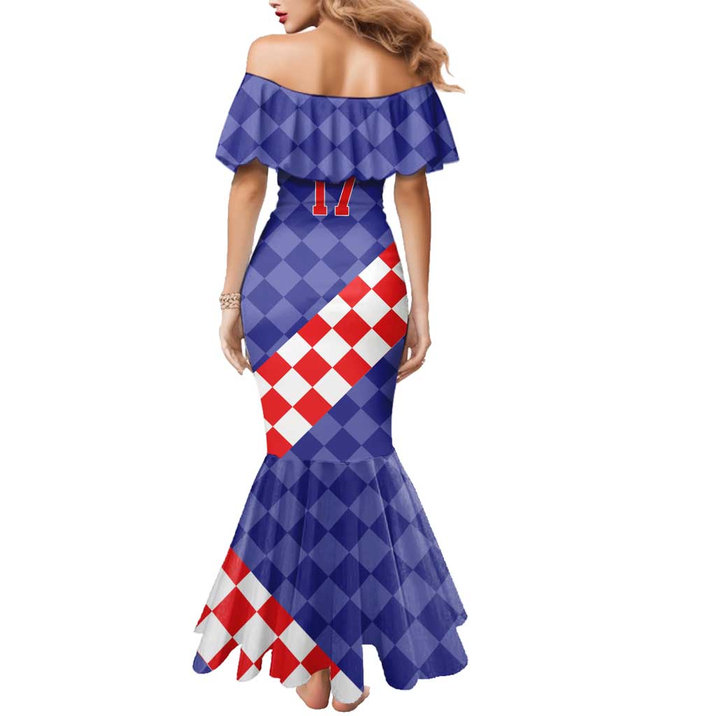 Custom Croatia Basketball Family Matching Mermaid Dress and Hawaiian Shirt Sporty Style