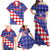 Custom Croatia Basketball Family Matching Off Shoulder Maxi Dress and Hawaiian Shirt Sporty Style