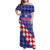 Custom Croatia Basketball Family Matching Off Shoulder Maxi Dress and Hawaiian Shirt Sporty Style