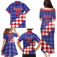 Custom Croatia Basketball Family Matching Puletasi and Hawaiian Shirt Sporty Style