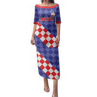 Custom Croatia Basketball Family Matching Puletasi and Hawaiian Shirt Sporty Style