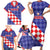 Custom Croatia Basketball Family Matching Short Sleeve Bodycon Dress and Hawaiian Shirt Sporty Style
