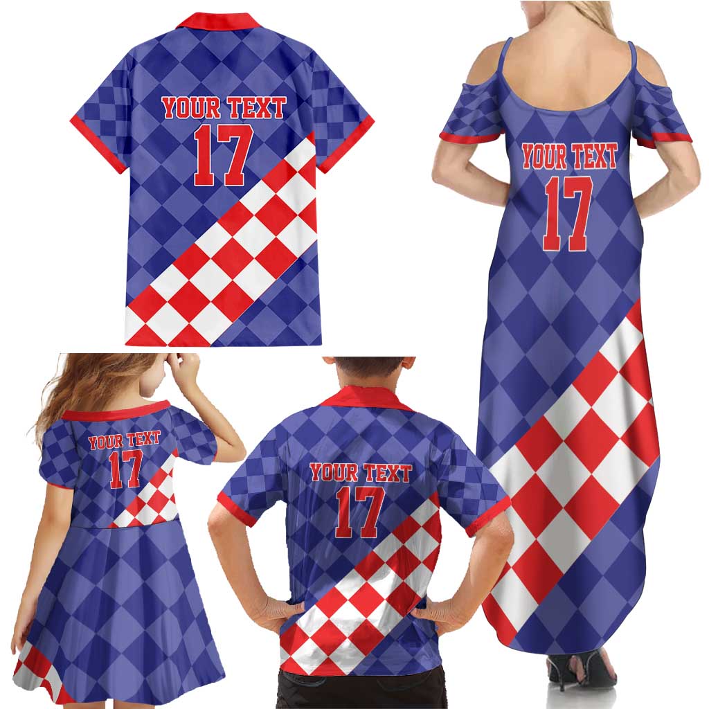 Custom Croatia Basketball Family Matching Summer Maxi Dress and Hawaiian Shirt Sporty Style