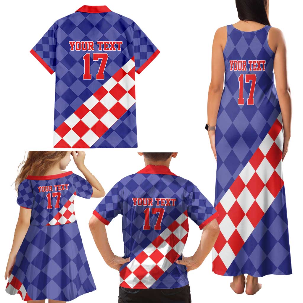 Custom Croatia Basketball Family Matching Tank Maxi Dress and Hawaiian Shirt Sporty Style