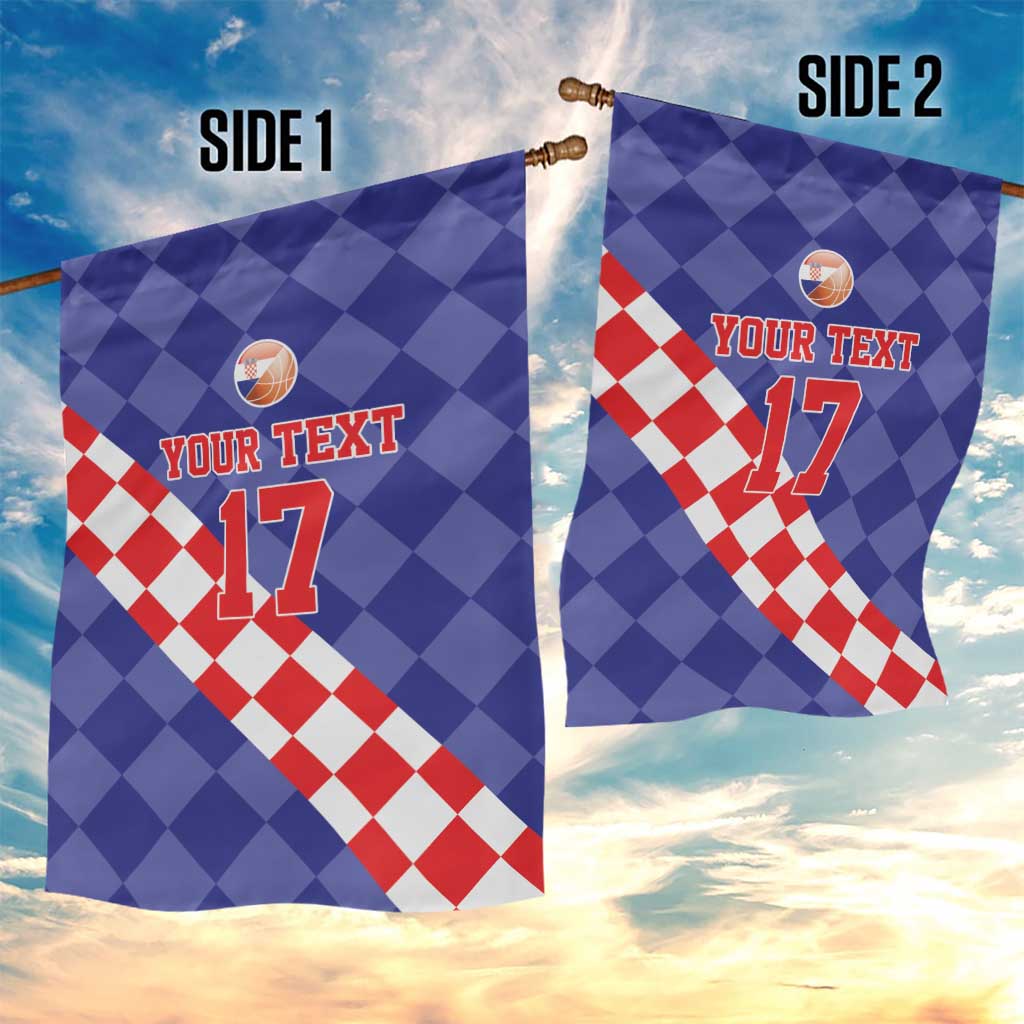 Custom Croatia Basketball Garden Flag Sporty Style