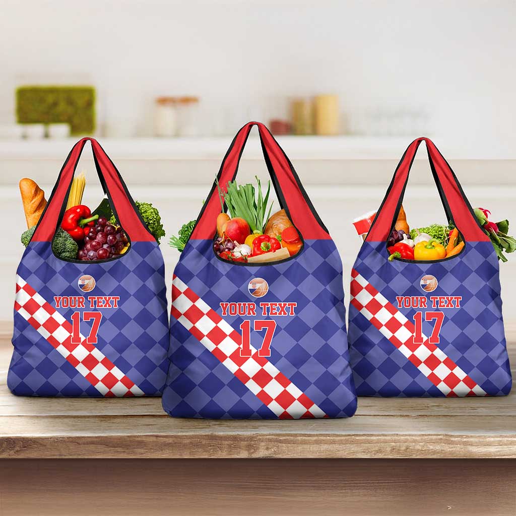 Custom Croatia Basketball Grocery Bag Sporty Style