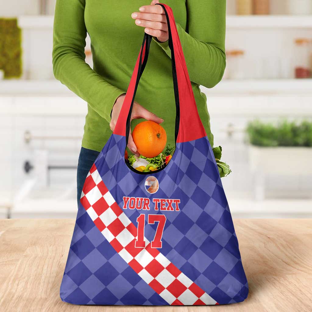 Custom Croatia Basketball Grocery Bag Sporty Style