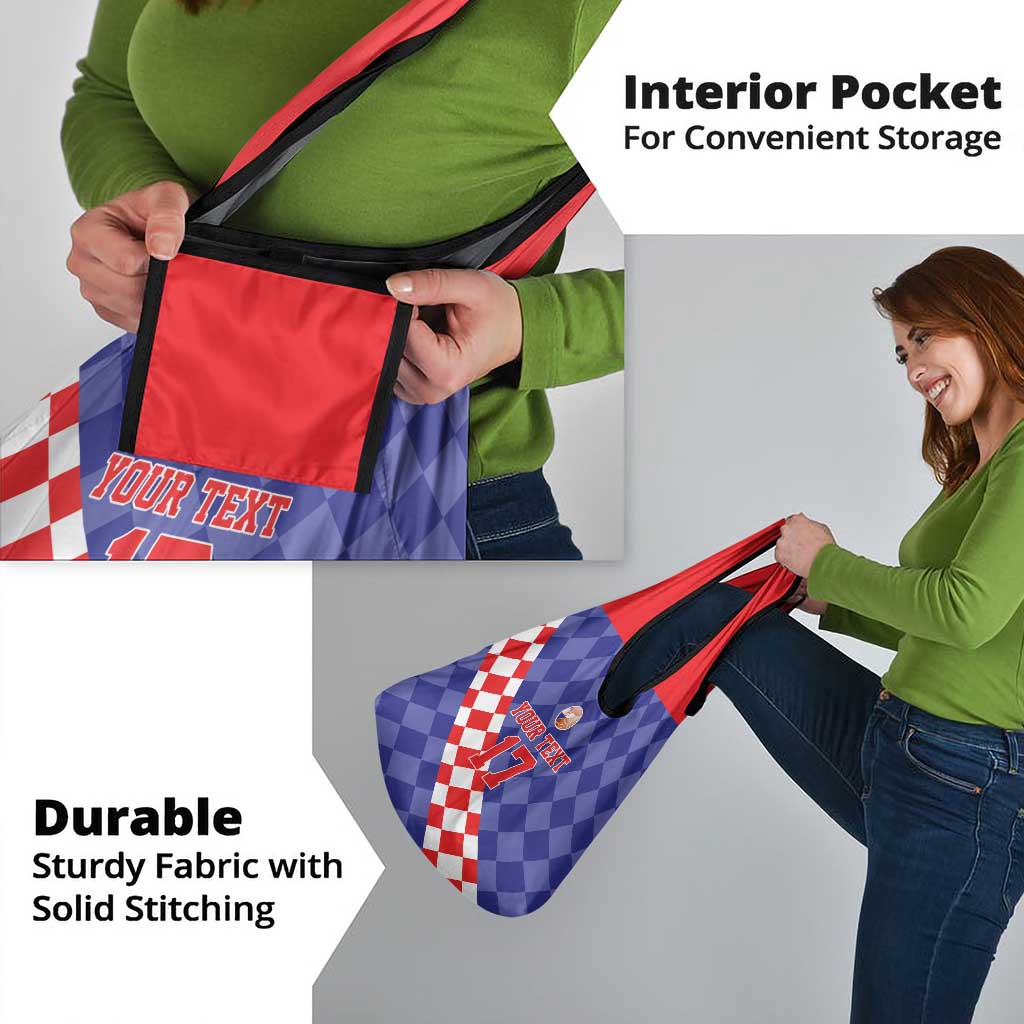 Custom Croatia Basketball Grocery Bag Sporty Style