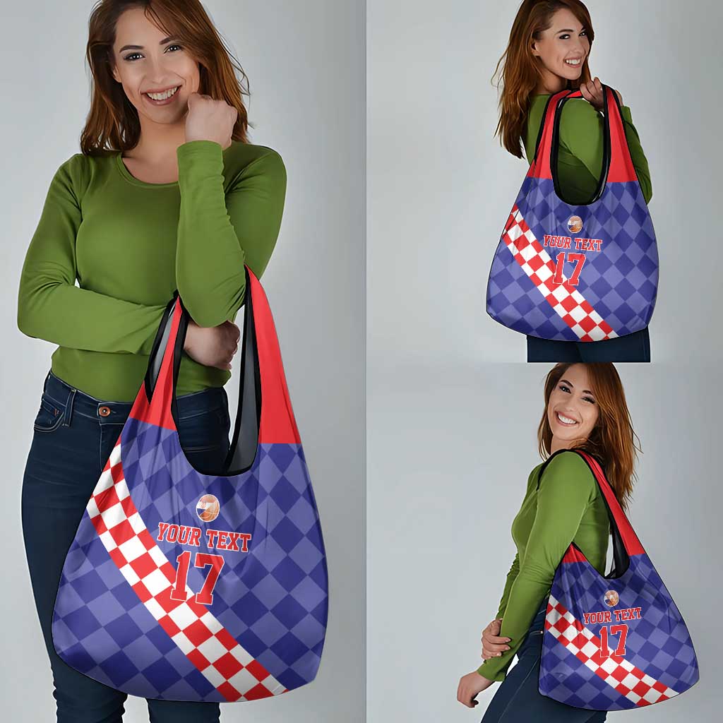 Custom Croatia Basketball Grocery Bag Sporty Style