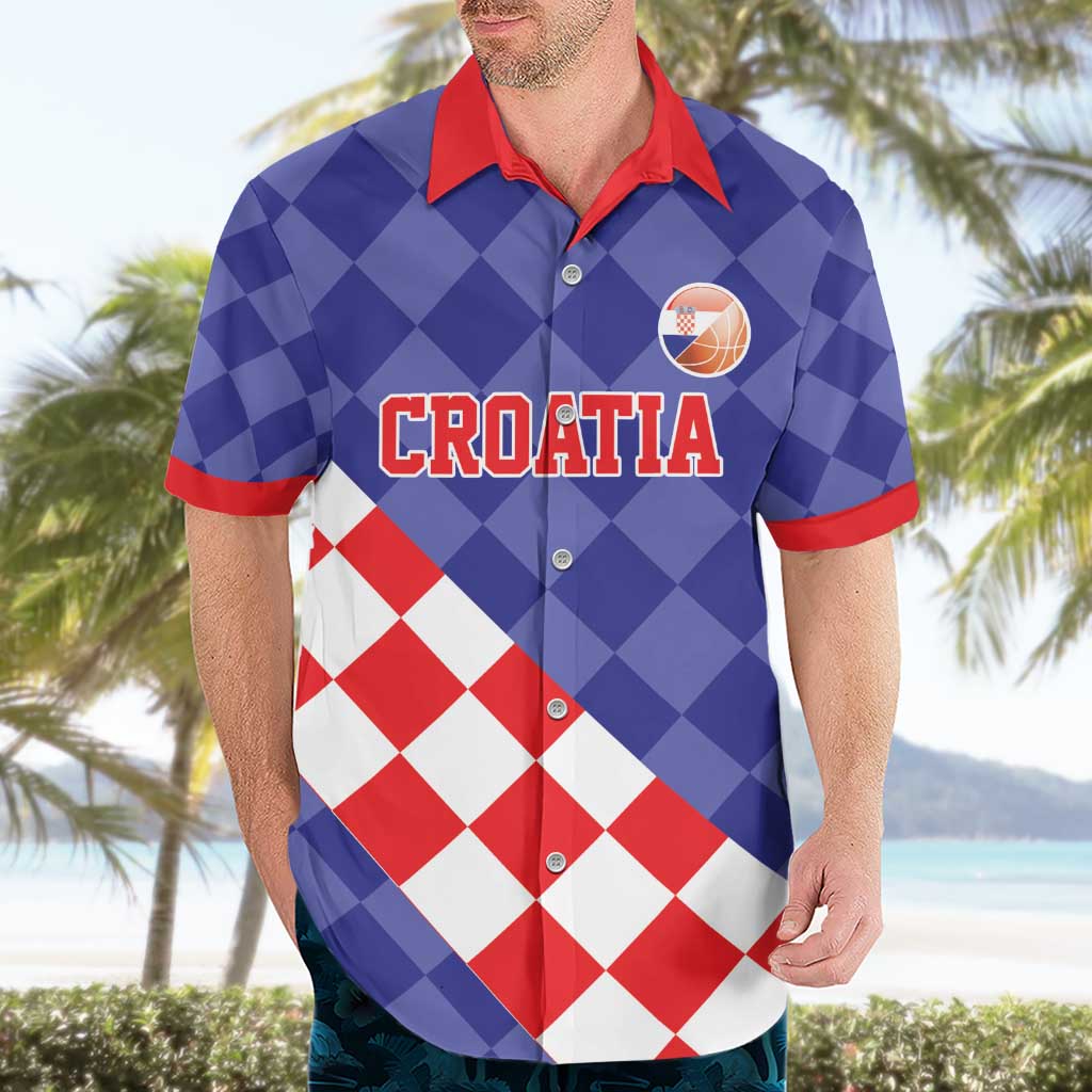 Custom Croatia Basketball Hawaiian Shirt Sporty Style
