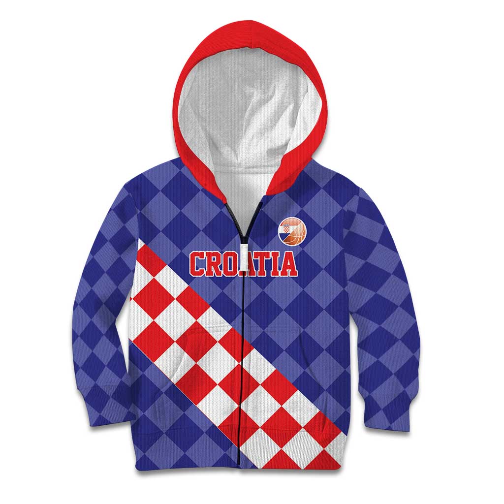 Custom Croatia Basketball Kid Hoodie Sporty Style