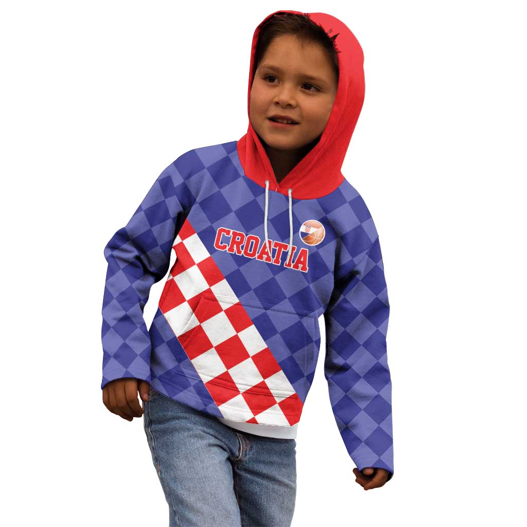 Custom Croatia Basketball Kid Hoodie Sporty Style