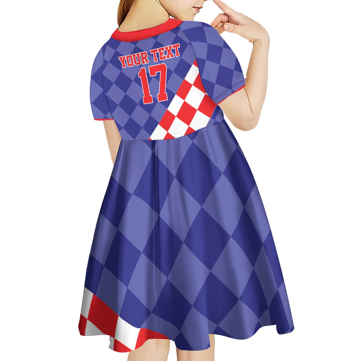 Custom Croatia Basketball Kid Short Sleeve Dress Sporty Style