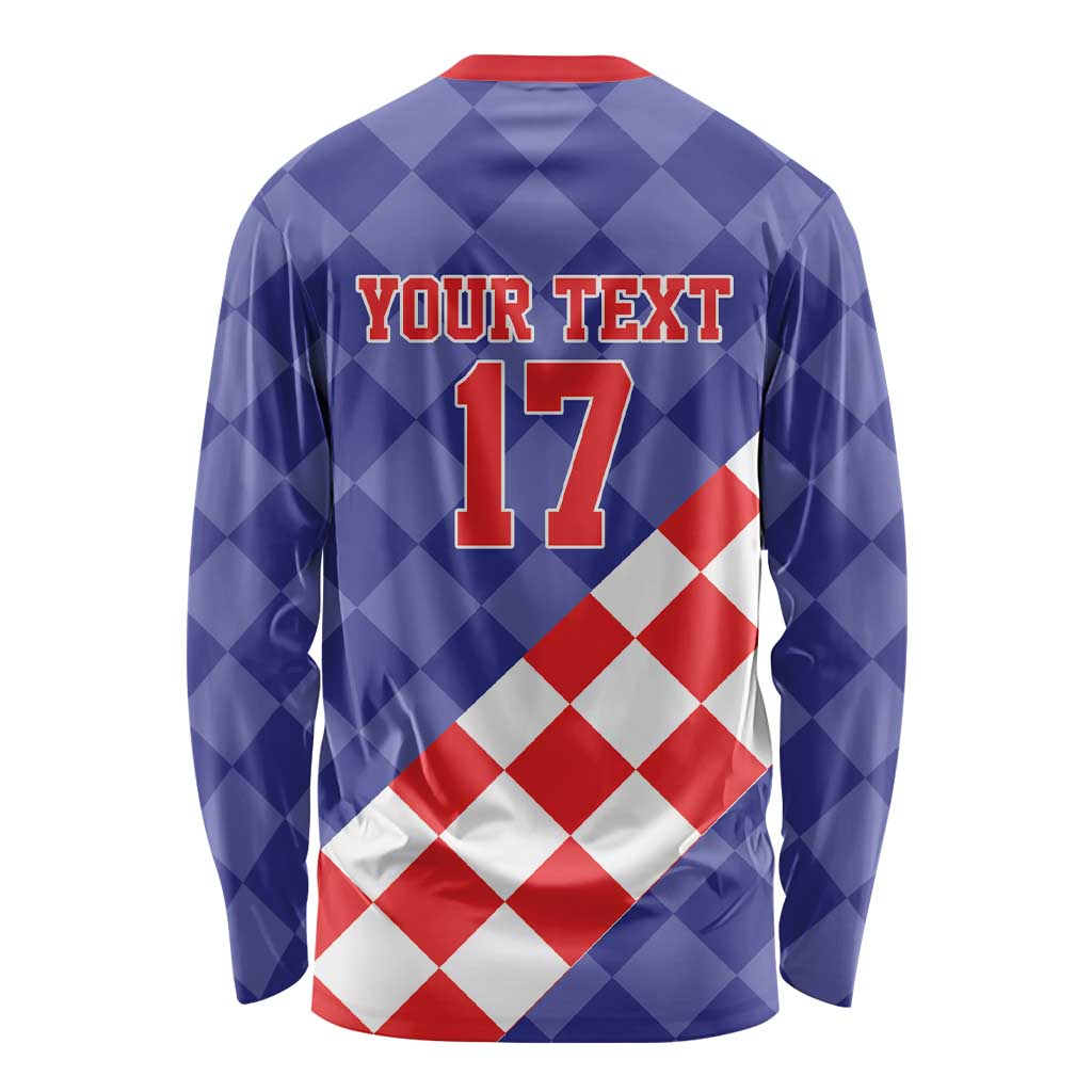 Custom Croatia Basketball Long Sleeve Shirt Sporty Style