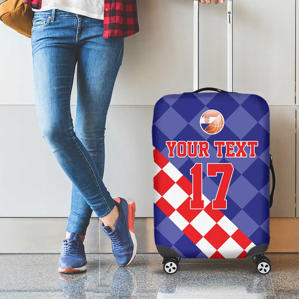 Custom Croatia Basketball Luggage Cover Sporty Style