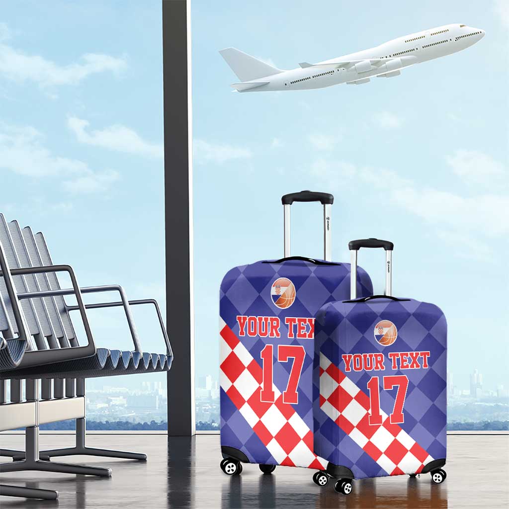 Custom Croatia Basketball Luggage Cover Sporty Style