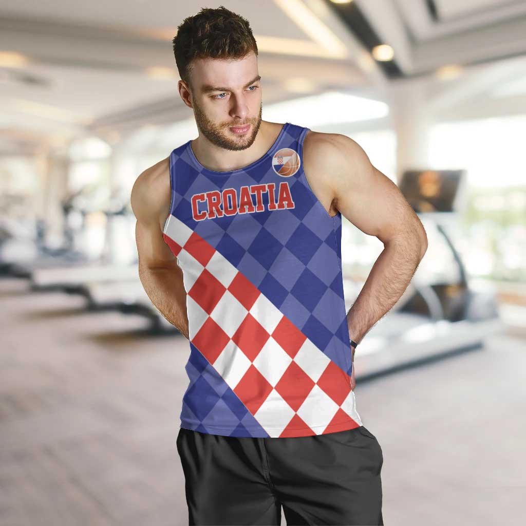Custom Croatia Basketball Men Tank Top Sporty Style